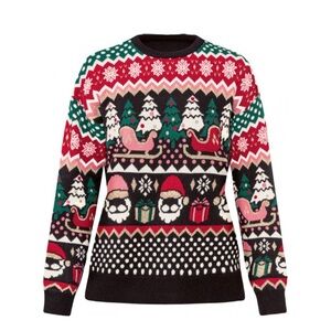 Christmas Sweater - Festive Black and Red